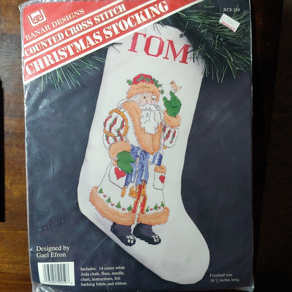 Christmas Stocking Cross Stitch Kit - White